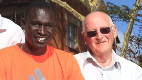 David Rudisha and Brother Colm O'Connell in 2012