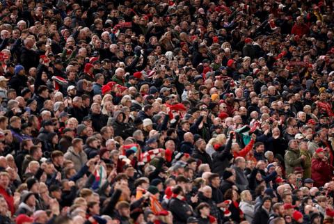 general view of football fans at a Premier League match