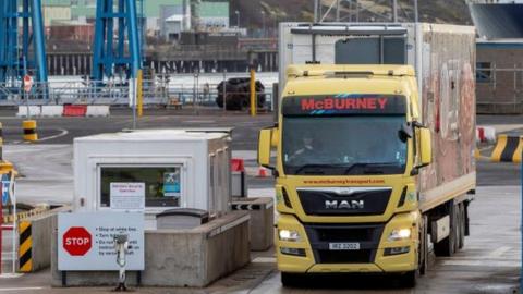 A McBurney Transport lorry at Belfast Port