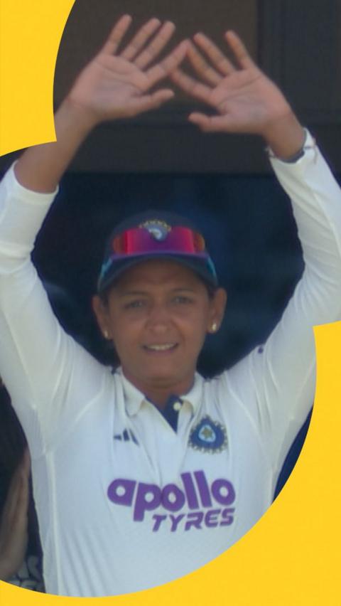 Harmanpreet Kaur declaring at Lords