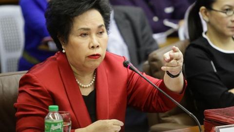 Senator Miriam Defensor Santiago at the Senate probe.