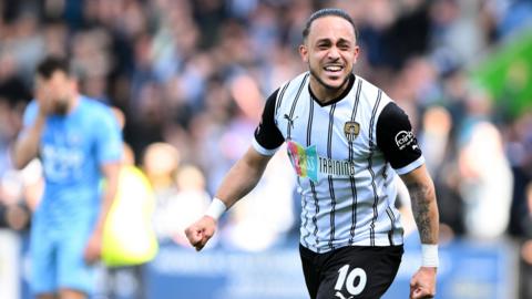 Jodi Jones celebrates after scoring Notts County's winner