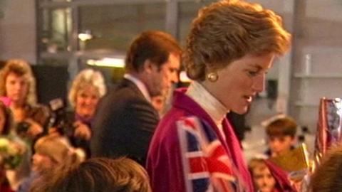 Princess Diana meets crowds at the official opening of Doncaster Dome on 29 November 1989