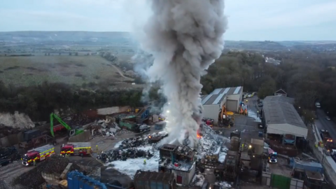 Drone footage of fire