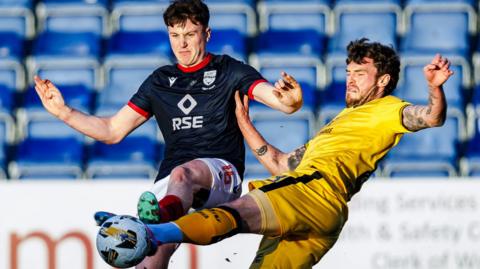 Ross County’s George Harmon and Livingston's Robbie Muirhead 