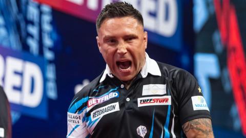 Gerwyn Price celebrates