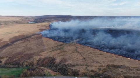 A moorland fire 