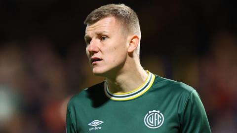 Jake Eastwood in action for Cambridge United during the 2025-26 season