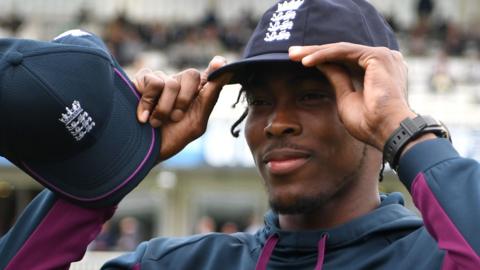 Jofra Archer in England training kit