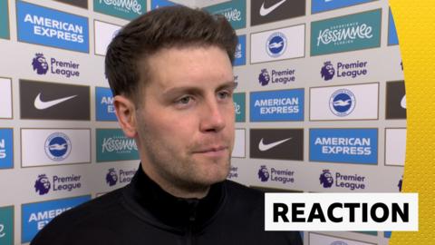 Brighton Head coach Fabian Hurzeler reacts to Southampton draw