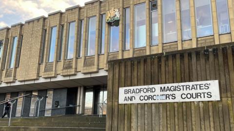 The front steps of Bradford Magistrates' and Coroner's Courts