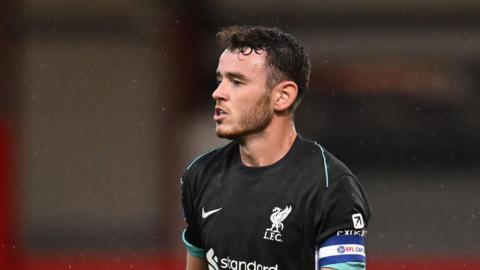 Tom Hill playing for Liverpool under-21s