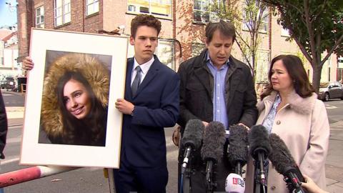 family outside court