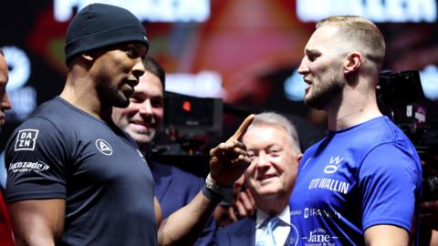 Anthony Joshua faces off with Otto Wallin