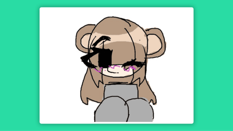 A girl with bear ears and brown hair