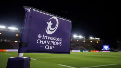 A corner flag at Harlequins' Twickenham Stoop