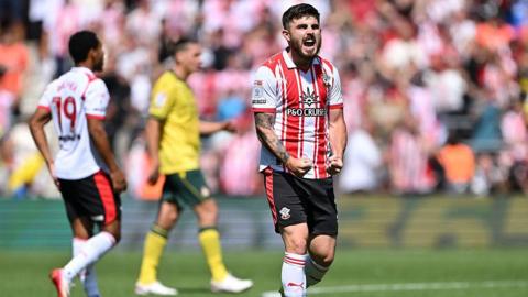 Ryan Manning celebrates after Southampton beat Wrexham at St Mary's