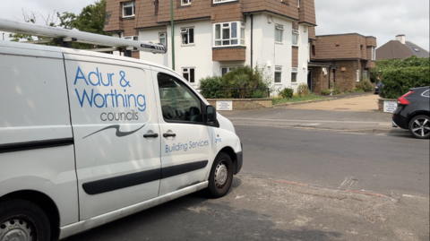 Adur Homes maintenance van parked on a street in Southwick