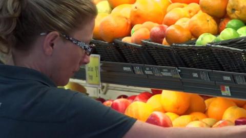 Checking out fresh produce in Vermont