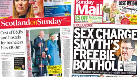 A composite image of the Scotland on Sunday and Sunday Mail front pages