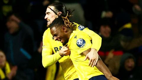 Oxford United celebrate scoring