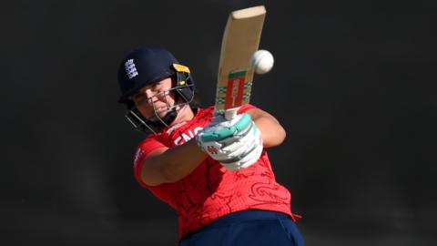 England batter Alice Capsey plays a shot