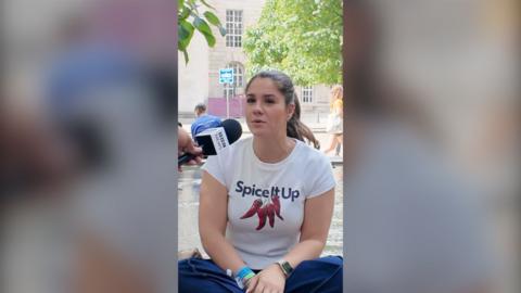 Girl being interviewed 