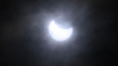 A partial solar eclipse.