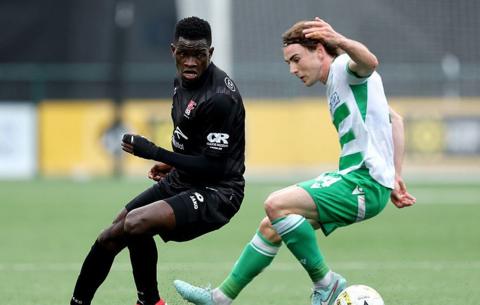 Saints' Dan Williams in action against Differdange.