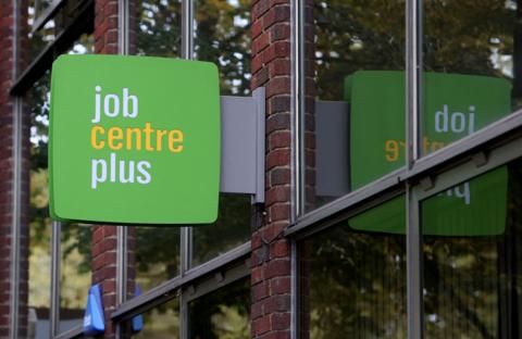 A Job Centre Plus sign in London