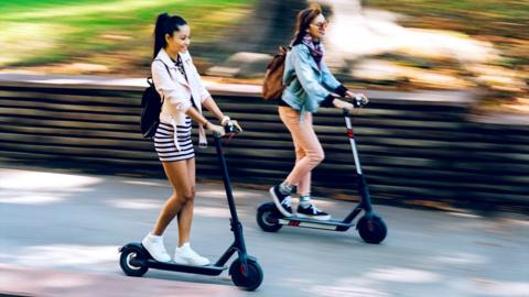 Girls on scooters