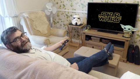 Film fan Phil Watts at home in Somerset
