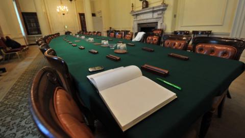 Cabinet table in Downing Street