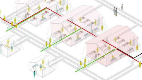 Ebola treatment centre graphic