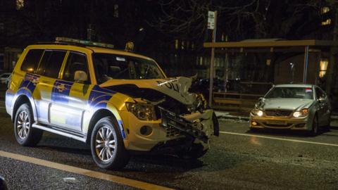 Police car crash