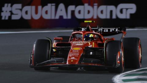Briton Oliver Bearman driving the Ferrari in Saudi Arabian Grand Prix qualifying