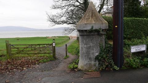 The entrance to a beach in the Farmhill Road area of Holywood, County Down