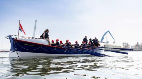 the William Riley lifeboat on the water in Poole