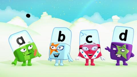 Alphablocks A, B, C and D