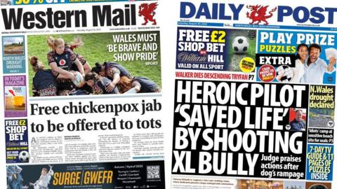 Front pages of the Western Mail and Daily Post