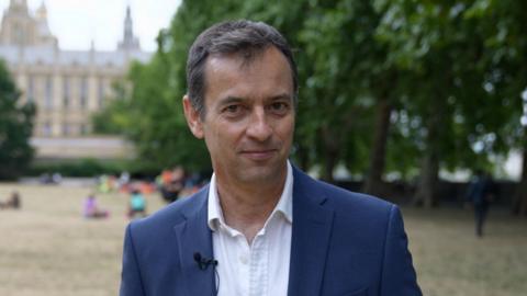 Damian Grammaticas outside parliament