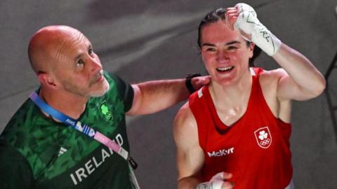 Damian Kennedy with Kellie Harrington