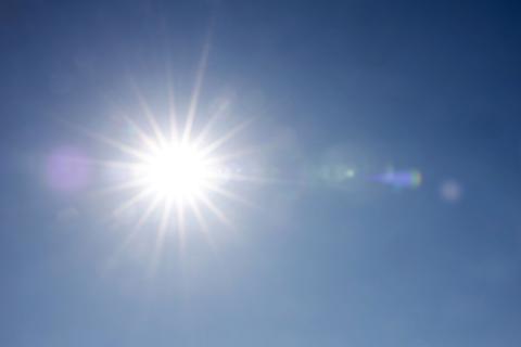sun in a clear blue sky