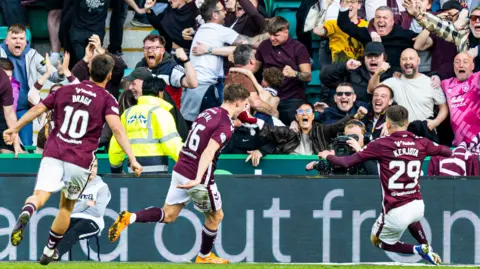 Hearts celebrate