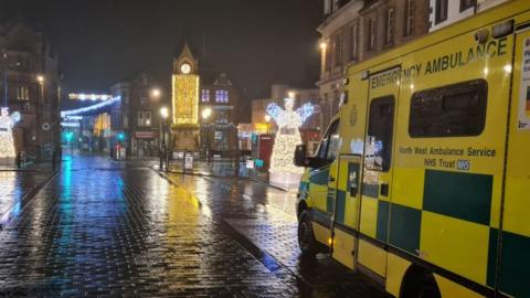 Ambulance in town centre