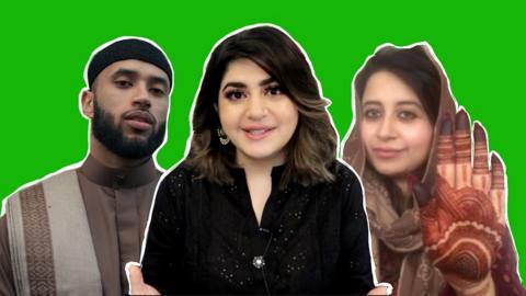 Muslim influencers Mohamed Sharif, Fatima Irfan Shaikh and Hira Malik