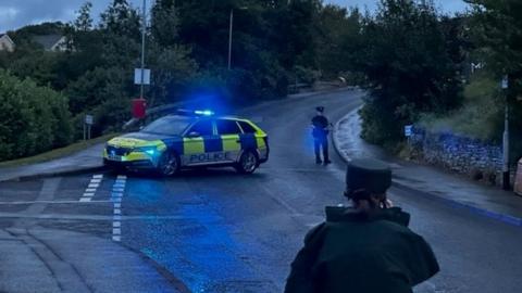 SDLP councillor Jason Barr took a photo of the cordon at Mount Carmel Heights