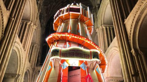 Helter-skelter at Norwich Cathedral