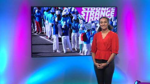 Nina in the Newsround studio