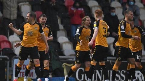 Newport goal celebration